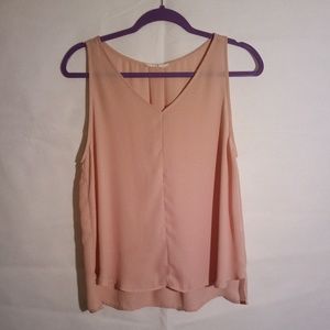 Elodie Blush Pink High And Low Sheer Blouse